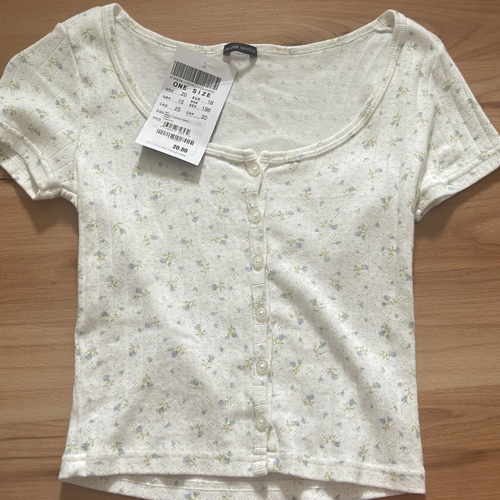 Brandy Melville new with tags button tee